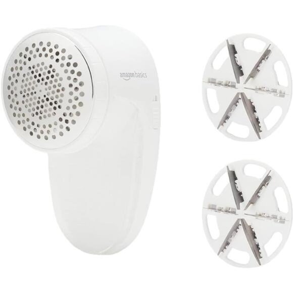 Battery Operated Fabric Shaver, Lint and Fuzz Remover with 2 Spare Blades -White - Picture 1 of 7
